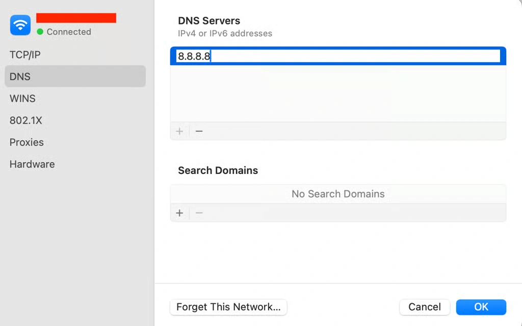 رفع خطای DNS Server Isn't Responding در Mac