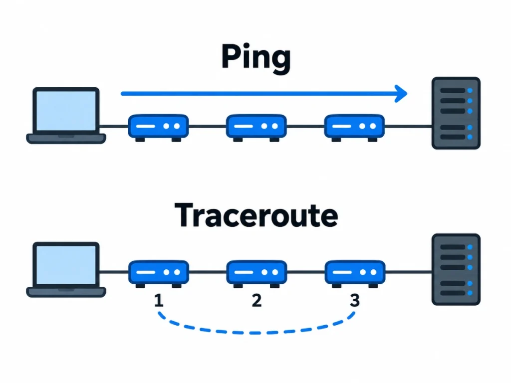 تفاوت Ping و TraceRoute چیست؟